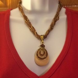 🌻Brown Necklace with Stone